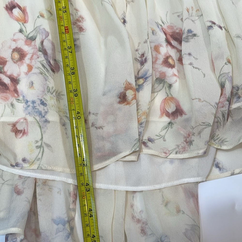 LoveShackFancy Angie Dress Size 6 Delicate Floral 100% Silk Maxi Dress - Picture 8 of 13
